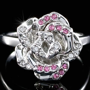 Rose Ring use Swarovski Crystal XR103-0